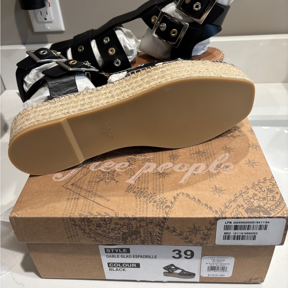 NEW Free People Gable Glad Espadrille Gladiator Sandals size 39 US 9 - Picture 5 of 5